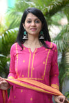 Sootra - Cotton Kurta Set with Woven Dupatta