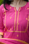 Sootra - Cotton Kurta Set with Woven Dupatta