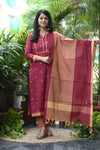 Sootra - Cotton Kurta Set with Woven Dupatta