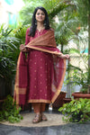 Sootra - Cotton Kurta Set with Woven Dupatta