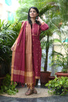 Sootra - Cotton Kurta Set with Woven Dupatta