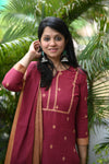 Sootra - Cotton Kurta Set with Woven Dupatta