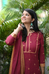 Sootra - Cotton Kurta Set with Woven Dupatta