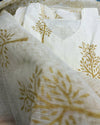 Kalini Cream Gold Hand Block Anarkali Suit Sets