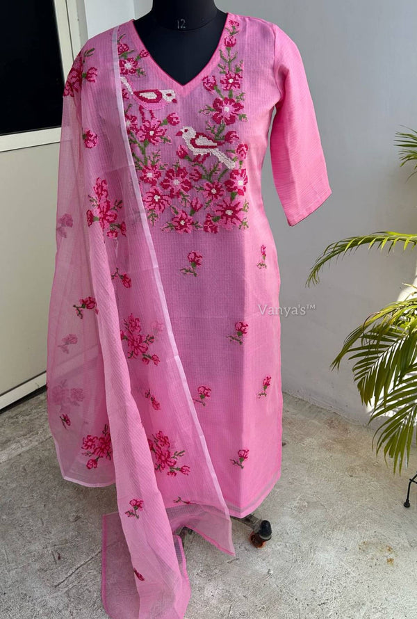 Nishi Pink Kota Doria Suit Sets
