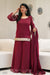 ✨Ruhani Royale Wine Banarasi Tissue Silk Sharara Set