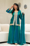 ✨Neeltara Royale Banarasi Tissue Silk Sharara Set