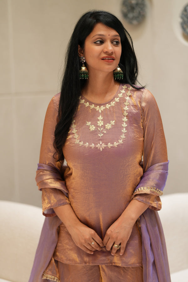 ✨Kanakpriya Royale Banarasi Tissue Silk Sharara Set