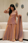 ✨Kanakpriya Royale Banarasi Tissue Silk Sharara Set