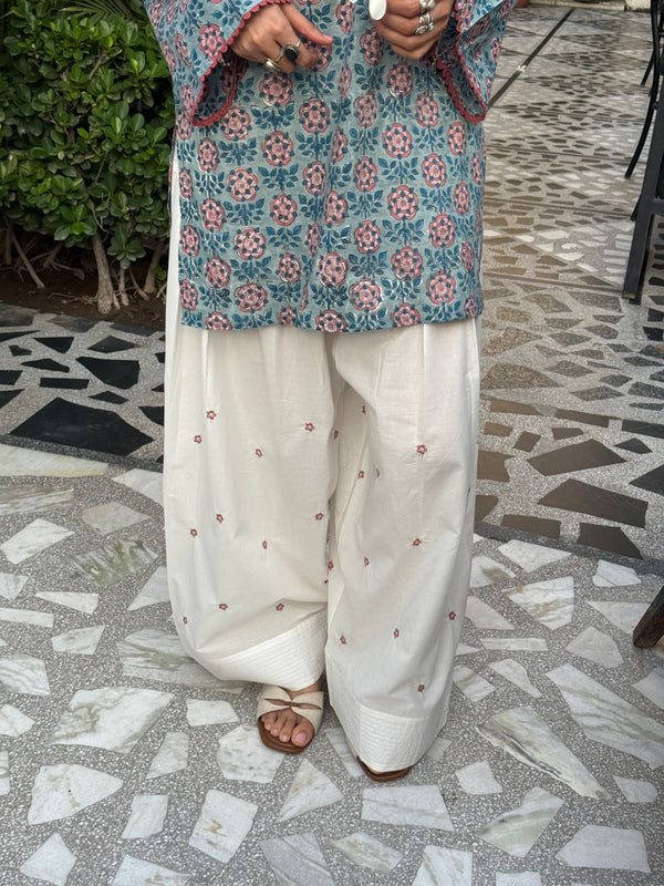 Meher Floral Kurta with Embroidered Farsi Pajama Set
