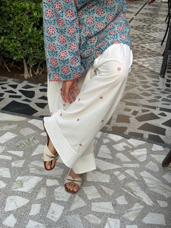 Meher Floral Kurta with Embroidered Farsi Pajama Set