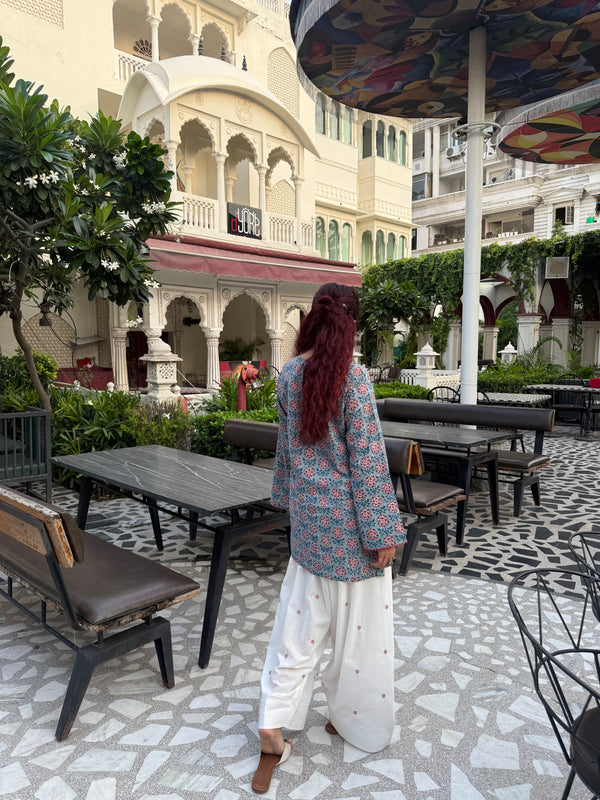 Meher Floral Kurta with Embroidered Farsi Pajama Set