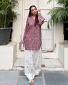 Ruhani Hand Block Kurta with Embroidered Farsi Set