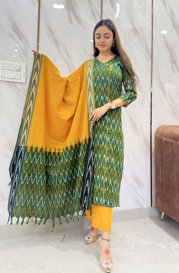 Sundari Sunset Ikkat Suit Set