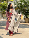 Soumya Maroon Applique Ajrak Kurta Set