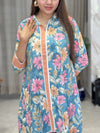 Nandini Floral Print Aqua Co-ord Set