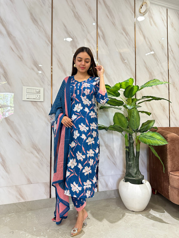 Nalini Blue Lily Kurta pant Set