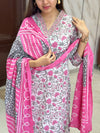 Mridvika Blush Grey Pink Kurta Suit Set