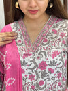 Mridvika Blush Grey Pink Kurta Suit Set