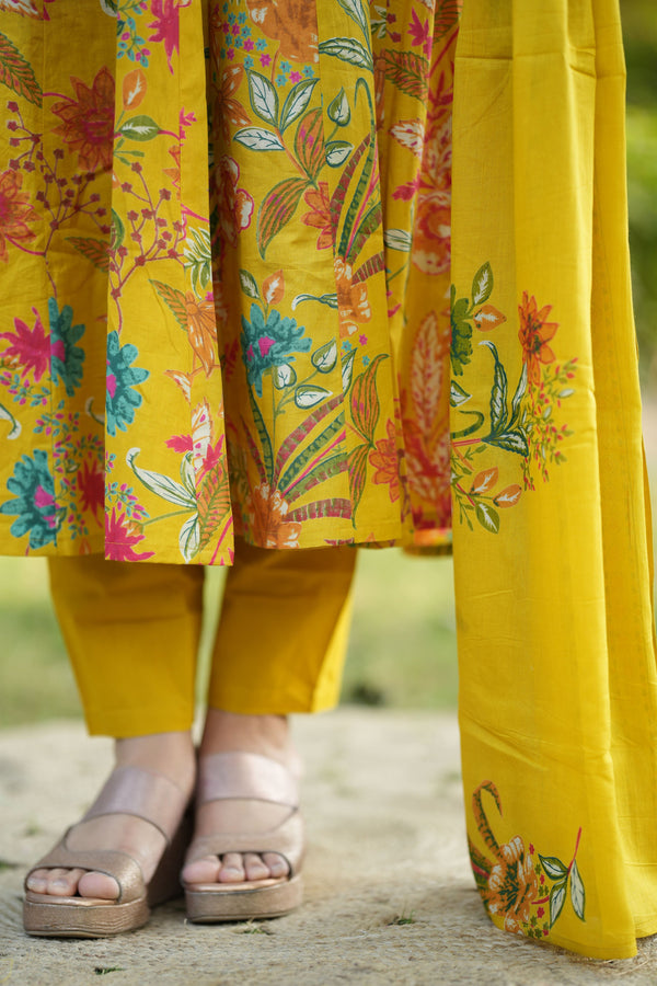Sumedha Marigold Anarkali Suit Sets
