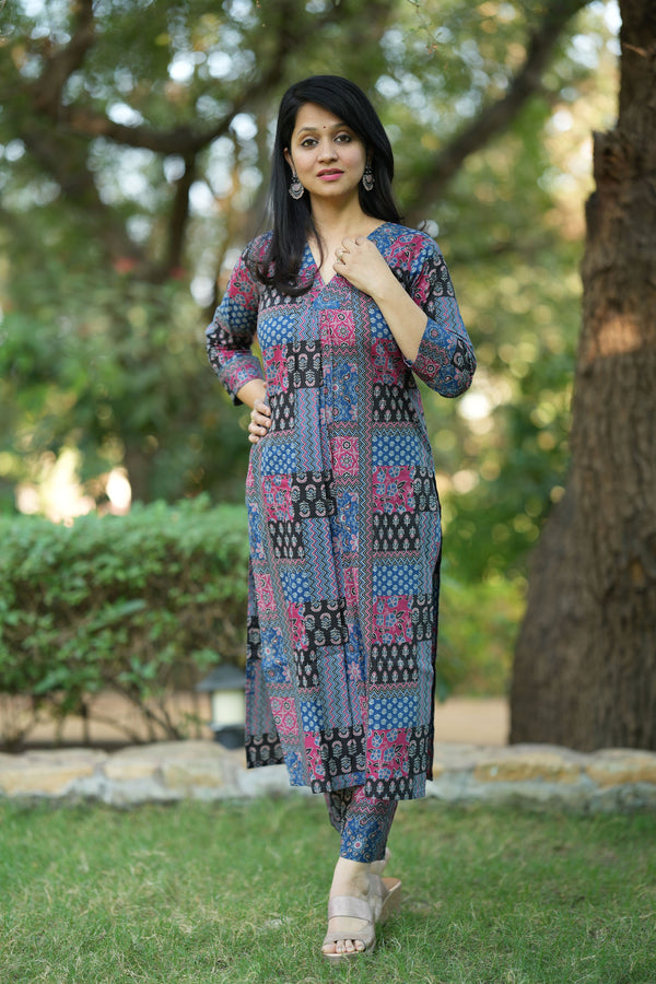 Kriti Blue Kurta Pant Set