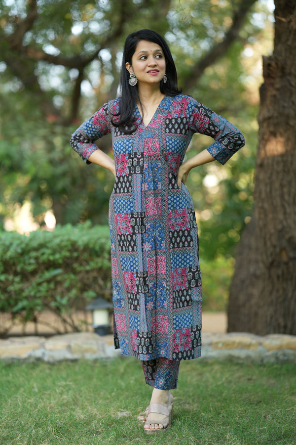 Kriti Blue Kurta Pant Set