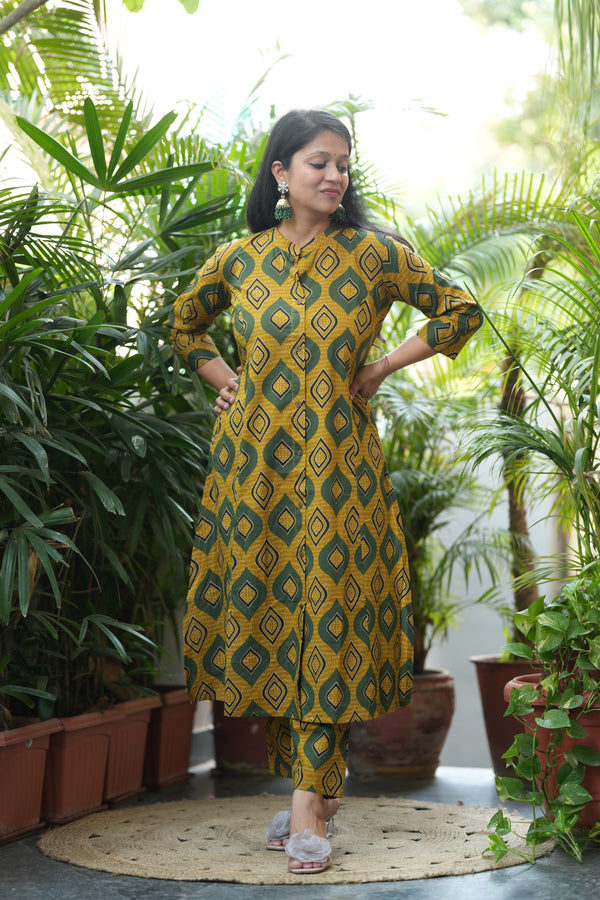 Tarangini Cotton Discharge Print A-Line Suit Set