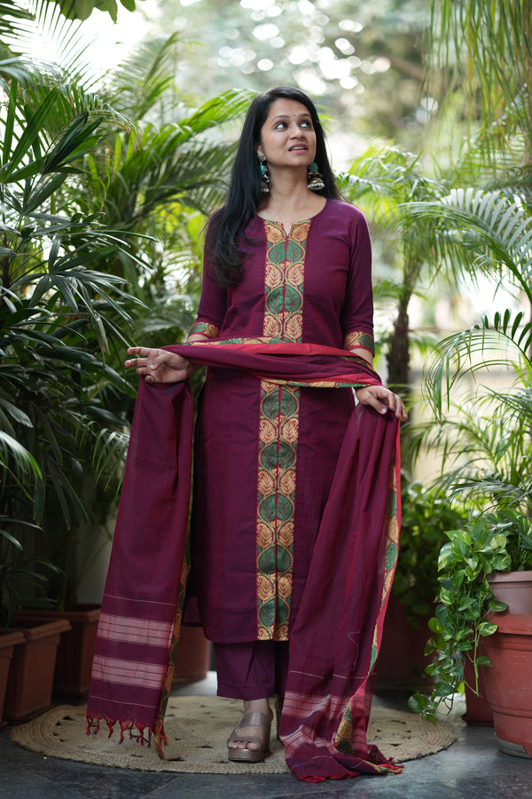 Narayanpeth Rajeshwari Lined Suit Set