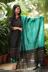 BlackTeal Echo - Pochampally Silk Elegance