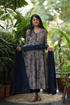 Kalamkari Neelambari Anarkali