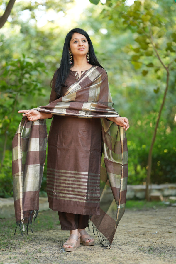 Mrinalini Silk Heritage Suit Set