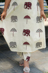 Yazhini Cotton Flex Handloom Elephant Motif Suit Set