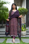 ✨ Aavira Linen Hand BlockPrinted Suit Set with lining