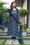 ✨ Tavisha Linen Hand BlockPrinted Suit Set with lining