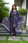 ✨ Kashvi Linen Hand BlockPrinted Suit Set with lining