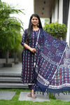 ✨ Kashvi Linen Hand BlockPrinted Suit Set with lining