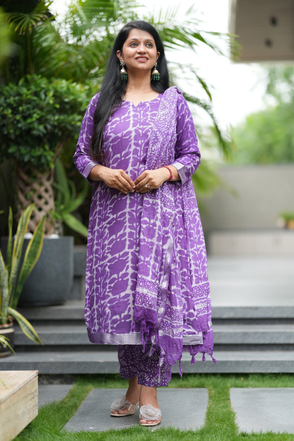 ✨ Aaradhya Linen Hand BlockPrinted Suit Set with lining