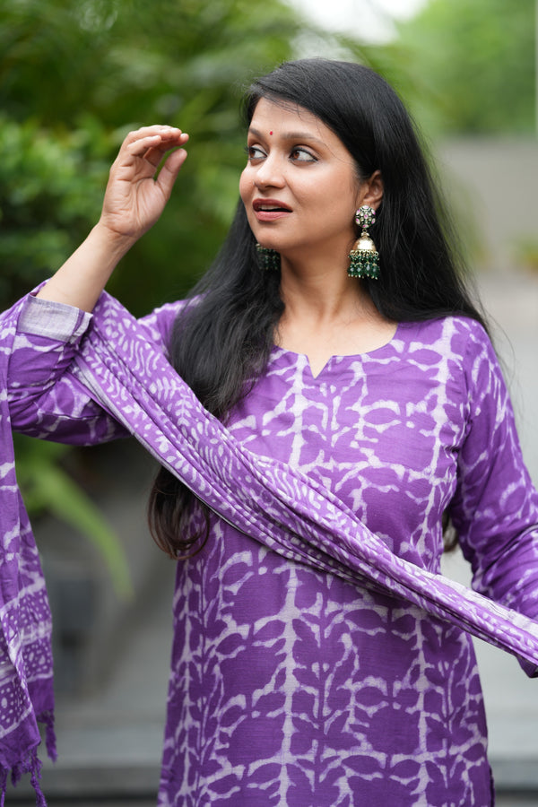 ✨ Aaradhya Linen Hand BlockPrinted Suit Set with lining