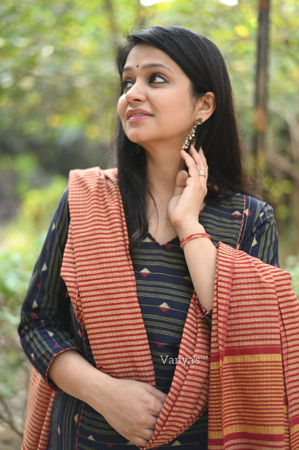 Nivrita Elegant Pochampally Handloom Cotton Suit Set