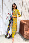 Mehalya Applique Ajrak Cotton Suit Set
