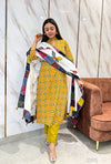 Mehalya Applique Ajrak Cotton Suit Set