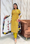 Mehalya Applique Ajrak Cotton Suit Set