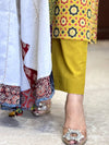 Mehalya Applique Ajrak Cotton Suit Set