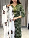 Charitha Applique Ajrak Cotton Suit Set