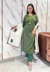 Charitha Applique Ajrak Cotton Suit Set