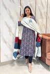 Anaya Applique Ajrak Cotton Suit Set
