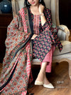 Chand - Black & Red Blossom Cotton Set