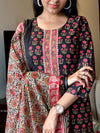 Chand - Black & Red Blossom Cotton Set