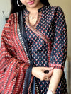 Midnight Maroon Elegance – Cotton Printed Suit Set