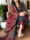 Midnight Maroon Elegance – Cotton Printed Suit Set